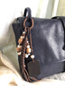 裘真新年礼物 复古001邮差包女单肩通勤大容量斜挎包植鞣头层牛皮包 蓝色-中号 售罄不预售 实拍图
