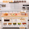 全品屋厨房置物架落地多功能切菜桌子多层餐边锅具置物收纳柜橱柜窄边柜 【橡木色台面】可切菜剁肉 三层长80宽50 实拍图