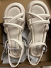 大东绑带凉鞋女鞋2025夏季新款时尚休闲粗跟中跟一字扣厚底鞋1255 米色 37 实拍图