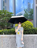 JCZS德国品牌迷你七折太阳伞生防晒防紫外线便携小巧晴雨两用遮阳伞 胶囊盒-七折-梧桐米 三折168股 x 92cm 实拍图