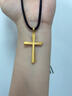 御龙镜999足金十字架黄金吊坠男士新款时尚编绳项链送男友生日礼物 附送鉴定证书 实拍图