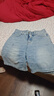 红蜻蜓五分牛仔短裤女夏季新款女装休闲高腰显瘦薄款女士5分中裤 怀旧蓝 M 实拍图