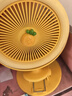 欧利文小风扇桌面床上用夹子式USB充电小型夹扇 便携式迷你大风力婴儿电风扇办公室厕所宿舍风宝 黄色 实拍图