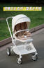 POUCH婴儿车新款高景观轻便可折叠推车遛娃神器双向宝宝车可坐躺手推车 纳米白-双向推行-蛋形包裹座舱 实拍图