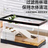 Barbarous Growth乌龟缸家用带晒台爬台生态亚克力饲养箱造景水循环客厅造景小鱼缸 裸缸【破损包赔】 PET材质30*18*18【高清透白】 武士黑【热卖推荐】 实拍图
