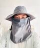 神火（SupFire）户外紫外线遮阳帽男女士夏季防晒太阳帽子渔夫钓鱼帽面罩骑行口罩 实拍图