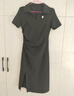 尚都比拉夏季通勤Polo裙腰部褶皱短袖针织连衣裙女开衩A字裙 黑色 M 实拍图