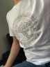 HUI YI MING PIN 欧洲站美杜莎烫钻修身圆领男T恤短袖丝光棉潮流大码休闲半袖体恤 白色 XL(140斤-155斤) 晒单实拍图