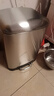 欧润哲垃圾桶脚踏开盖 12L鼓型不锈钢厨房客厅卧室卫生间家用双桶静音 实拍图