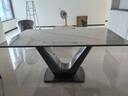 艺术女神 亮光岩板餐桌意式极简约现代家用小户型轻奢高端进口长方形饭桌 1桌6椅【全托底板】 160*90*75cm 实拍图