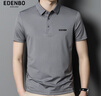 爱登堡Edenbo短袖T恤男冰丝商务休闲翻领POLO男灰色升级180/96A(2XL) 实拍图