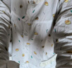 全棉斜纹布睡衣女春夏薄款长袖小清新碎花梭织纯棉睡衣家居服套装 白色柠檬6636 L 108-120斤左右 实拍图