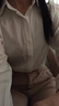 【轻奢缎面衬衣】2025新款女士洋气衬衫法式醋酸高级感上衣 白色 暗扣（醋酸纺缎面） 长袖 S 推荐【80-95斤】 实拍图