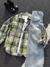 主意范（ZHUYIFAN）vintage绿色扎染格子衬衫男高级感痞帅大码长袖衬衣春秋情侣外套 星朗绿【高品质升级版】 XL 130-145斤 实拍图