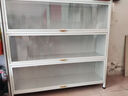 江纬书柜储物柜一体靠墙轻奢书架收纳柜立式手办柜展示柜钢制客厅置物 【加厚碳钢】白3层长60高80cm 实拍图