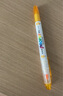 uni三菱浅色荧光双头记号笔（细0.6mm/粗4mm）可视窗 学生重点标记 PUS-102T 1支/袋 深黄色 实拍图