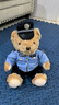 蜀黍家交警小熊公仔警察小熊正品铁骑警官熊反光条骑行服玩偶 威威（坐姿蓝衬25CM 礼品袋） 默认款 实拍图