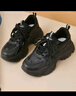 回力（Warrior）官方老爹鞋女鞋秋冬百搭厚底增高休闲小白鞋运动鞋子女黑色网洞36 实拍图