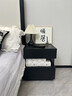 意式极简悬浮床头柜北欧风床边柜简约现代卧室床头储物收纳柜边几 黑色水曲柳（E0级环保） 限时送智能人体感应灯 整装（无需安装开箱即用） 45x40x50cm 实拍图