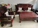 木中央 红木家具 印尼黑酸枝(学名:阔叶黄檀)客厅沙发 新中式沙发组合 实木财源滚滚全套 123七件套:单人+双人+三人+2茶几 实拍图