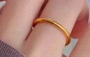 周六福（ZLF）  黄金戒指女款硬金三生三世足金素圈指环 定价单个 光面11号-0.85g 实拍图