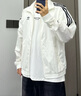 adidas情侣款复古风梭织立领夹克外套男女阿迪达斯官方三叶草 亮白 M 实拍图