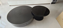 帝狐狸（DIHULI）岩板大理石圆形茶几组合简约现代小户型北欧网红小茶几桌客厅家用 升级版不锈钢黑钛色100cm+边几 带抽屉款 实拍图