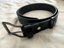 牛当家不带头皮带男打洞腰带真皮头层牛皮纯皮无头打孔裤带 3.4CM窄款椭圆孔针扣黑色1061 105cm 腰围2尺4内 实拍图