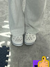 crocs卡骆驰洞洞鞋贝雅卡骆班轻便耐磨一脚蹬休闲鞋|205089 白/深蓝-126 45 (290mm) 实拍图