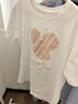 十月结晶孕妇短袖t恤上衣纯棉女夏季中长款百搭宽松大码 经典款-米奇（栀子白） L 实拍图