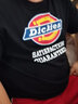 dickieslogo印花短袖T恤情侣款圆领休闲男装T恤 DK007088 黑色 XXL  实拍图