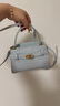 CHARLES&KEITH鳄鱼纹凯莉包手提斜挎婚包包女包生日礼物CK2-50270880-1 Sea Salt Blue海盐蓝 S 实拍图