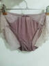 金三塔女式内裤100%桑蚕丝中腰蕾丝性感三角裤真丝内裤女 藕紫 1条 L 实拍图