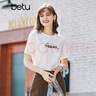 betu百图女装春装新款宽松韩版卡通印花短袖T恤ins潮JD2102T08 白色 L 实拍图