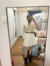 歌力思（ELLASSAY）【张婧仪同款】初恋小白裙新款100%桑蚕丝法式镂空真丝连衣裙 纯净白 XS 实拍图
