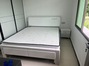 德满居 床 实木床 床现代简约 双人床白色北欧主卧轻奢全实木床婚床 静音床+3E椰棕弹簧床垫20cm+1柜 1.8米*2.0米框架款 实拍图