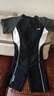 李宁（LI-NING）泳衣女专业连体五分游泳衣高弹抗氯训练泳装7541黑白L 实拍图