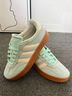 adidas「T头鞋」BARREDA板鞋德训鞋男女阿迪达斯轻运动 薄荷绿/汉玉白/树脂黄   45 实拍图