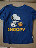 史努比儿童纯棉短袖t恤2025新款时尚男女童夏季上衣中大童夏装 篮球努比靛蓝 130 实拍图