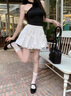 麓格立 花苞短裙女夏季2025新款防走光高腰a字半身蝴蝶结蓬蓬裙灯笼裙子 白色 M 【建议96-110斤】 实拍图