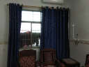 雷纳丝格马克棉灰蓝色高遮光窗帘加厚棉麻提花窗帘现代客厅卧室隔热遮光帘 马克棉-奶茶色 铝合金罗马杆（1米） 实拍图