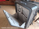 朗客德国前开盖子母行李箱20寸铝框新款宽拉杆旅行商务出差男登机箱24 枪灰色-铝框子母箱（配鞋箱+磨砂防刮+双快充接口） 24英寸 托运箱-可放17.2寸电脑 实拍图