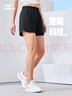 鸿星尔克运动裤女夏季新款清爽吸湿速干健身跑步五分裤运动短裤女子短裤 正黑 S 实拍图