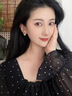 KRISTEN JUDI不对称耳环女银气质新款耳钉简约轻奢高级感时尚字母耳饰生日礼物 玫瑰金色闺蜜送女友老婆生日礼物 实拍图
