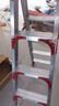 创硕 家用梯人字梯工程梯子铝合金梯货梯架 【五步梯红】加强加固款 实拍图