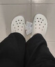 crocs卡骆驰洞洞鞋贝雅卡骆班轻便耐磨一脚蹬休闲鞋|205089 白/深蓝-126 44 (280mm) 实拍图