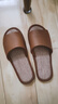 霜山日式牛皮亚麻凉拖鞋女夏季防滑吸汗室内软底男情侣家居拖鞋 【升级款】女棕-推荐38-39码 实拍图