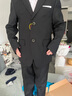 鼎玛仕儿童西服套装男童小西装花童礼服韩版中大童主持人男孩钢琴演出服 黑色5件套:2件套+衬衫+领结+领带 135 码 身高130-135cm 重51-56斤 实拍图