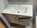 摩伊不锈钢蜂窝铝浴室柜组合太空铝圆角洗漱台陶瓷一体盆洗手脸盆柜 抽屉款-智能全封圆弧镜柜-80cm 实拍图
