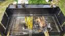 原始人烧烤架户外烧烤炉家用庭院烤肉架木炭便携碳烤炉子烧烤工具全套 免安装折叠款【304不锈钢网/提手】赠调料置物板 实拍图